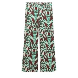 Zara Wide Leg Printed Pants Sz M NEW
